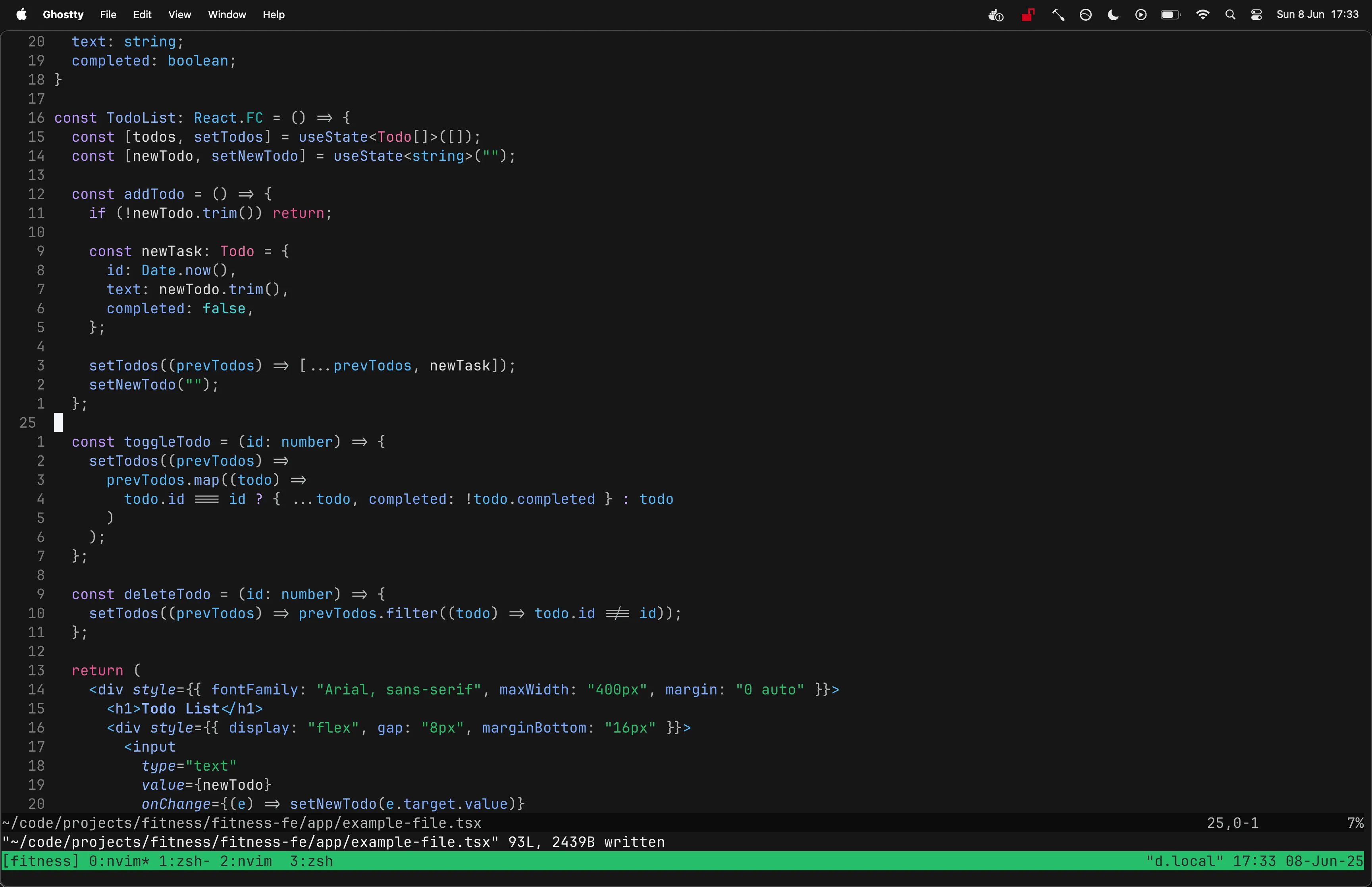Screenshot of my carbonfox Neovim